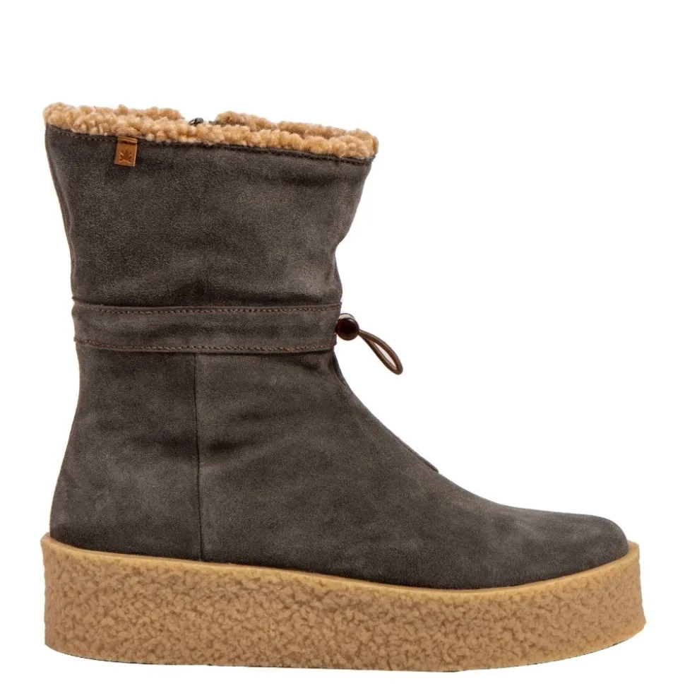 Botki damskie El Naturalista N5923 DOLMEN skórzane szary