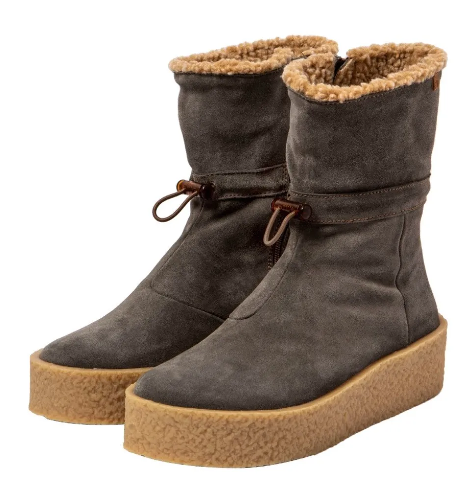 Botki damskie El Naturalista N5923 DOLMEN skórzane szary
