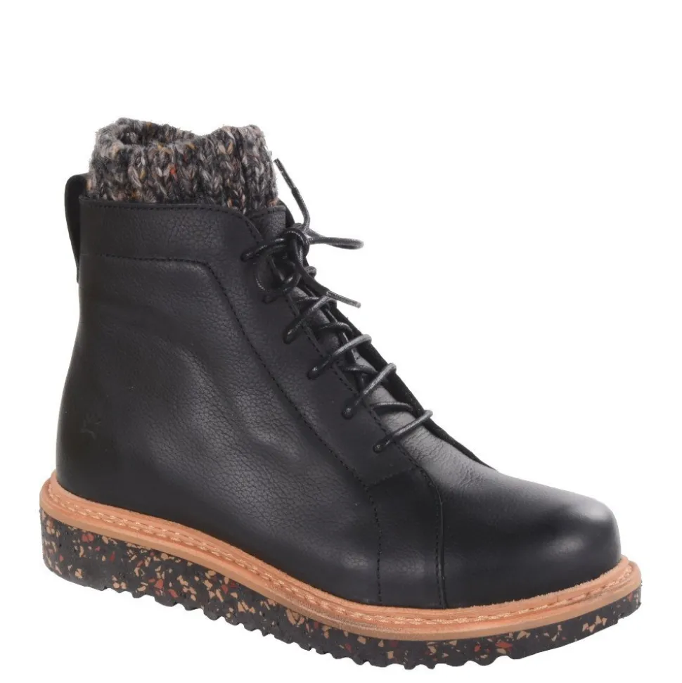 Botki damskie El Naturalista N5552 PIZARRA skórzane czarny