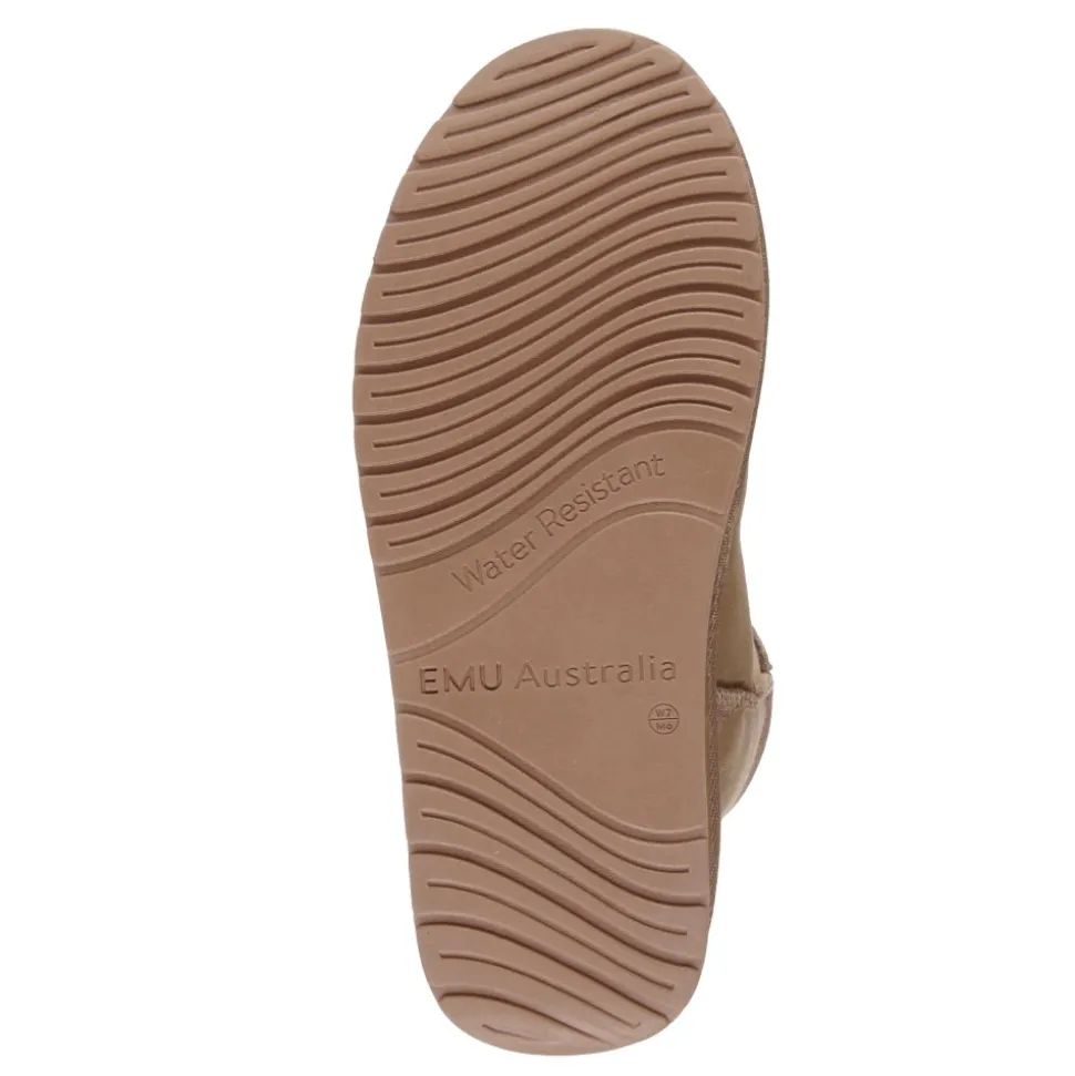 Buty śniegowce EMU AUSTRALIA STINGER MINI skórzane brązowy W10003 WATER RESISTANT Ocieplane