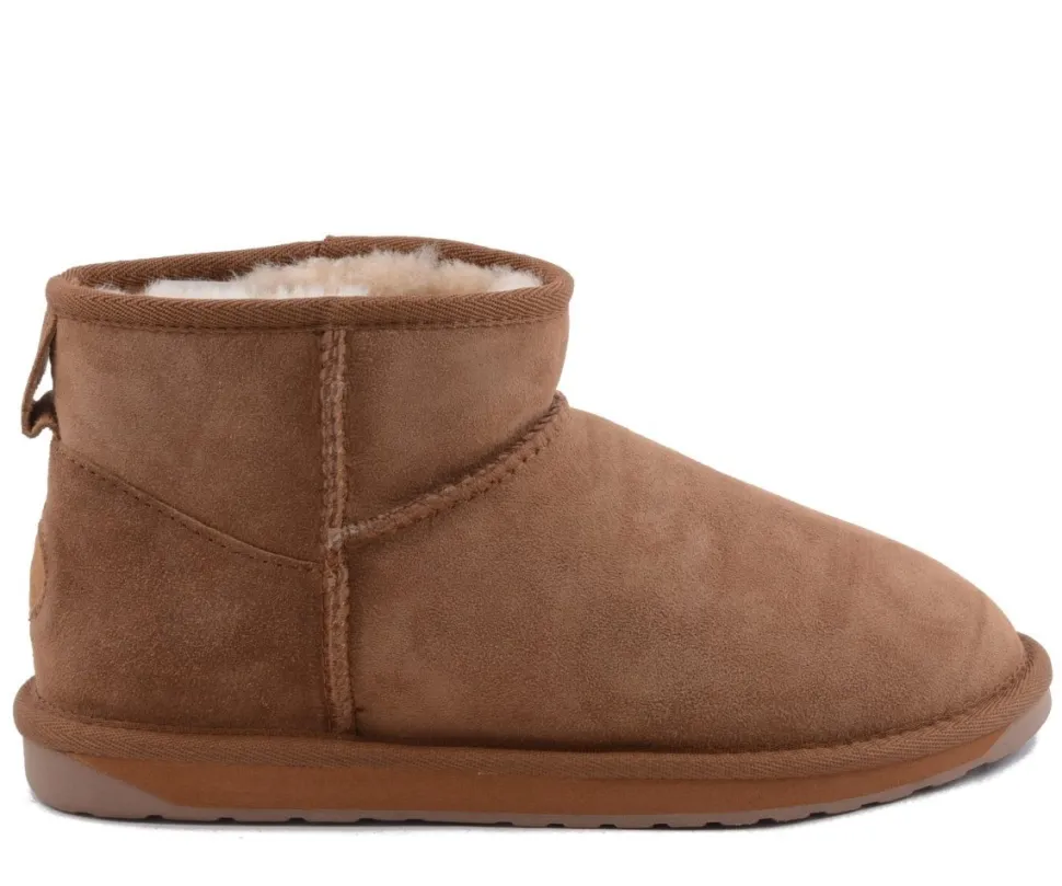 Buty śniegowce EMU AUSTRALIA STINGER MICRO skórzane brązowy WATER RESISTANT Ocieplane