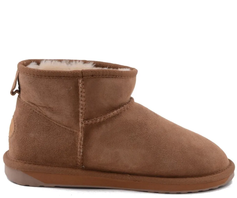 Buty śniegowce EMU AUSTRALIA STINGER MICRO skórzane brązowy WATER RESISTANT Ocieplane