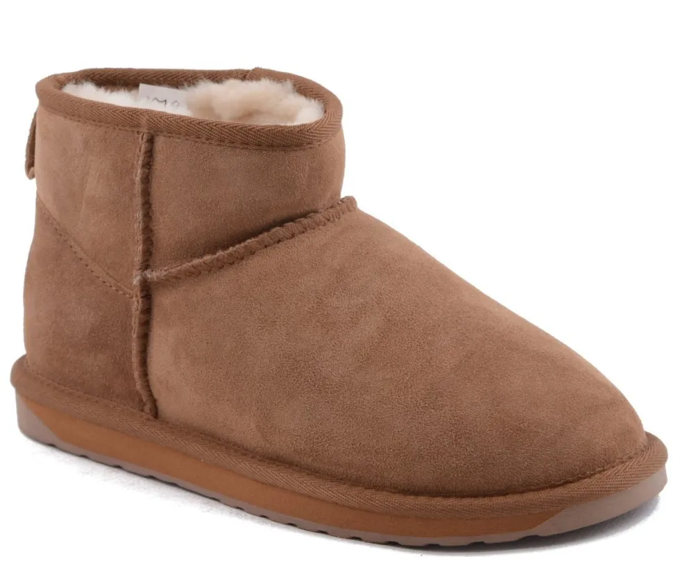 Buty śniegowce EMU AUSTRALIA STINGER MICRO skórzane brązowy WATER RESISTANT Ocieplane