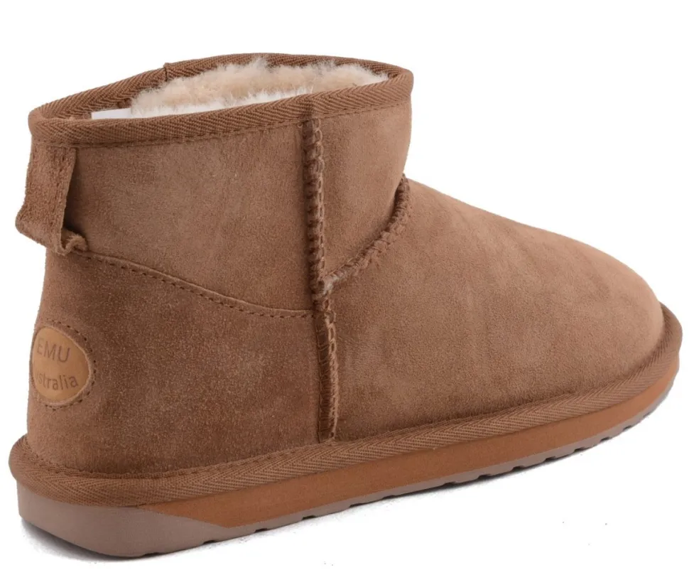 Buty śniegowce EMU AUSTRALIA STINGER MICRO skórzane brązowy WATER RESISTANT Ocieplane