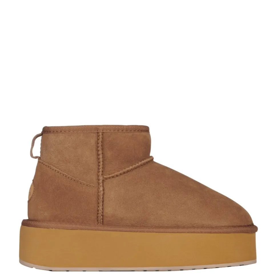 Buty śniegowce Emu AUSTRALIA STINGER MICRO Flatform skórzane brązowy W13082 Ocieplane