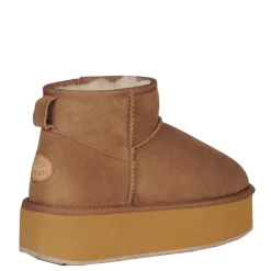 Buty śniegowce Emu AUSTRALIA STINGER MICRO Flatform skórzane brązowy W13082 Ocieplane
