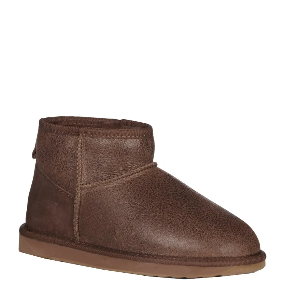 Buty śniegowce EMU AUSTRALIA STINGER MICRO AVIATOR skórzane brązowy Ocieplane