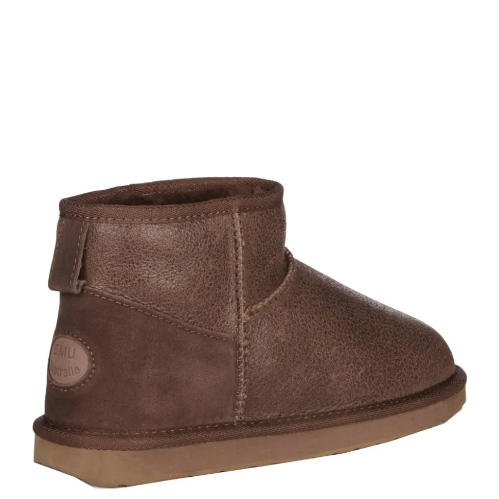 Buty śniegowce EMU AUSTRALIA STINGER MICRO AVIATOR skórzane brązowy Ocieplane