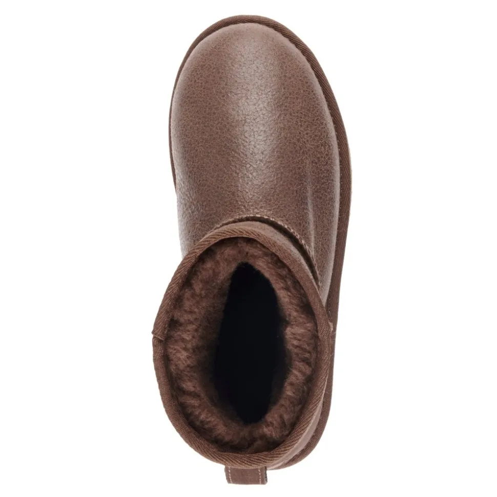 Buty śniegowce EMU AUSTRALIA STINGER MICRO AVIATOR skórzane brązowy Ocieplane