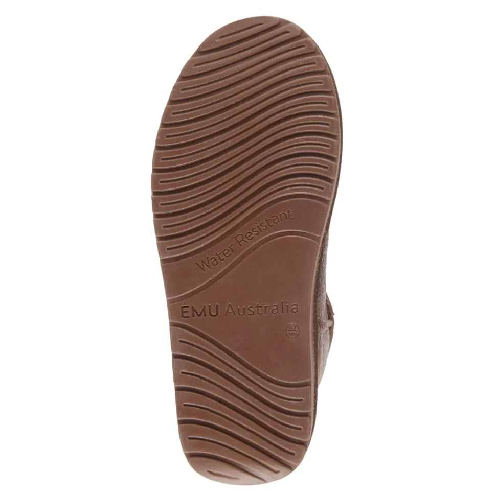 Buty śniegowce EMU AUSTRALIA STINGER MICRO AVIATOR skórzane brązowy Ocieplane