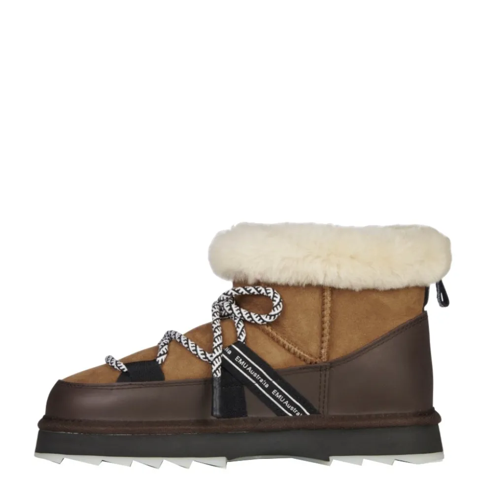 Buty śniegowce Emu AUSTRALIA BLURRED MICRO skórzane brązowy W13129 WATER RESISTANT Ocieplane