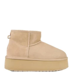 Buty śniegowce Emu AUSTRALIA STINGER MICRO Flatform skórzane brązowy W13082 Ocieplane