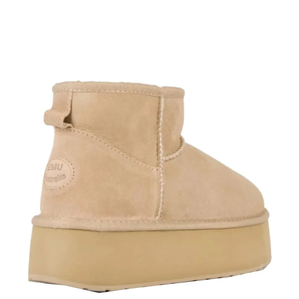 Buty śniegowce Emu AUSTRALIA STINGER MICRO Flatform skórzane brązowy W13082 Ocieplane