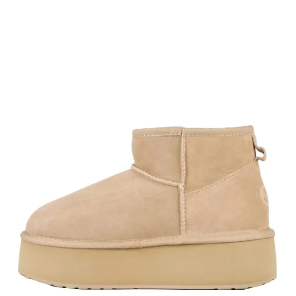 Buty śniegowce Emu AUSTRALIA STINGER MICRO Flatform skórzane brązowy W13082 Ocieplane