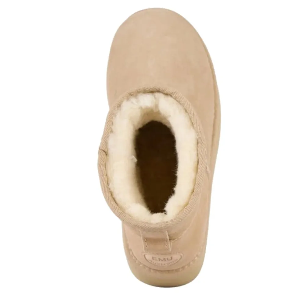 Buty śniegowce Emu AUSTRALIA STINGER MICRO Flatform skórzane brązowy W13082 Ocieplane