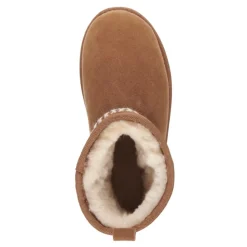 Buty śniegowce Emu AUSTRALIA STINGER KNIT Flatform skórzane brązowy W13143 Ocieplane