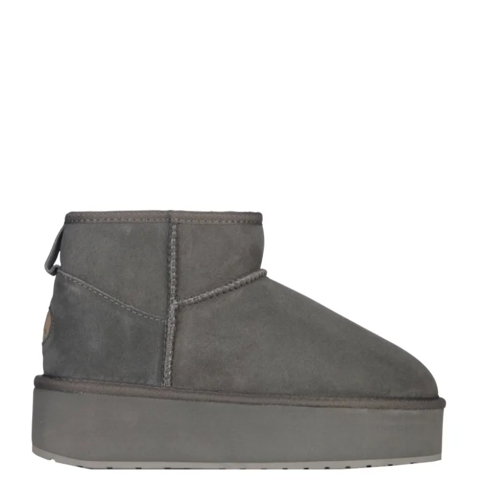Buty śniegowce Emu AUSTRALIA STINGER MICRO Flatform skórzane szary W13082 Ocieplane
