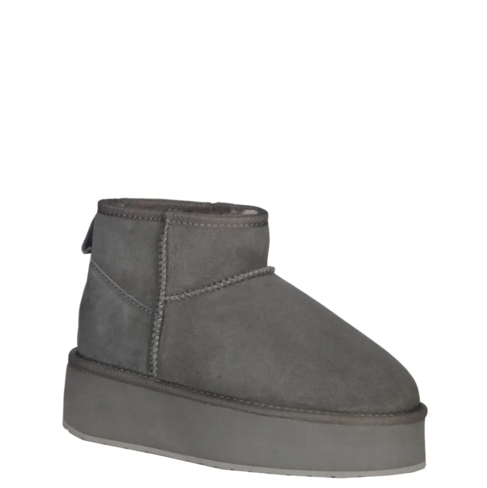 Buty śniegowce Emu AUSTRALIA STINGER MICRO Flatform skórzane szary W13082 Ocieplane