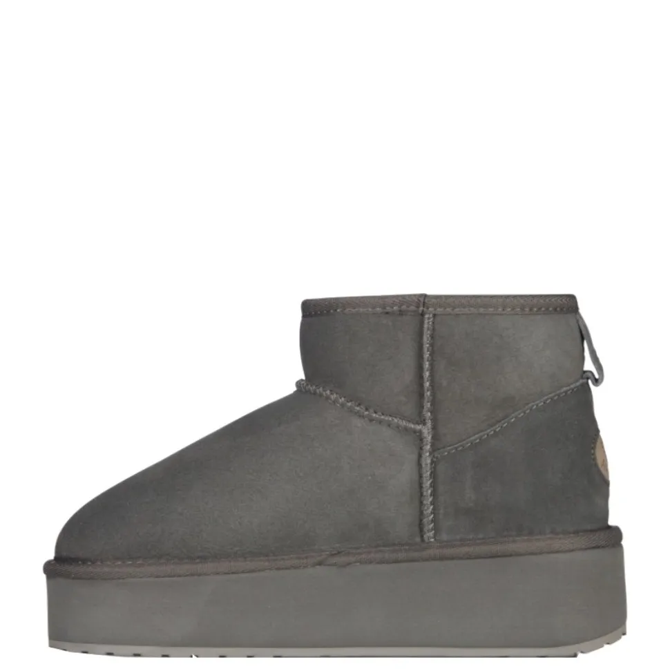 Buty śniegowce Emu AUSTRALIA STINGER MICRO Flatform skórzane szary W13082 Ocieplane