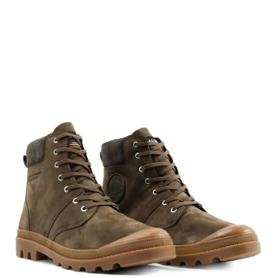 Buty Palladium PALLABROUSSE CUFF WATERPROOF+ skórzane brązowy 77982-236