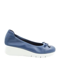Czółenka damskie Flex&Go SAVER SHOES skórzane niebieski