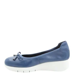 Czółenka damskie Flex&Go SAVER SHOES skórzane niebieski