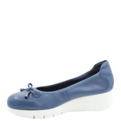 Czółenka damskie Flex&Go SAVER SHOES skórzane niebieski