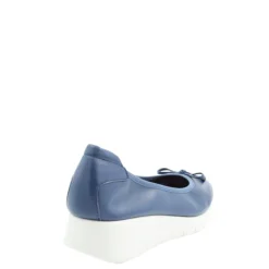 Czółenka damskie Flex&Go SAVER SHOES skórzane niebieski