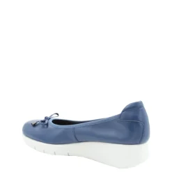 Czółenka damskie Flex&Go SAVER SHOES skórzane niebieski