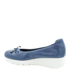 Czółenka damskie Flex&Go SAVER SHOES skórzane niebieski