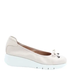 Czółenka damskie Flex&Go SAVER SHOES skórzane beżowy