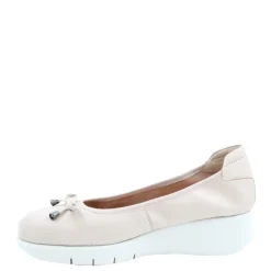 Czółenka damskie Flex&Go SAVER SHOES skórzane beżowy
