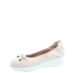 Czółenka damskie Flex&Go SAVER SHOES skórzane beżowy