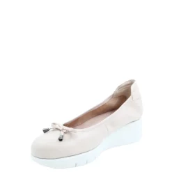 Czółenka damskie Flex&Go SAVER SHOES skórzane beżowy