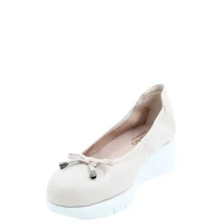 Czółenka damskie Flex&Go SAVER SHOES skórzane beżowy