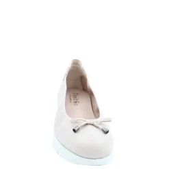 Czółenka damskie Flex&Go SAVER SHOES skórzane beżowy
