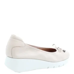 Czółenka damskie Flex&Go SAVER SHOES skórzane beżowy