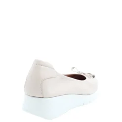 Czółenka damskie Flex&Go SAVER SHOES skórzane beżowy
