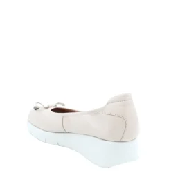 Czółenka damskie Flex&Go SAVER SHOES skórzane beżowy