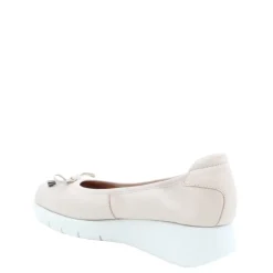 Czółenka damskie Flex&Go SAVER SHOES skórzane beżowy
