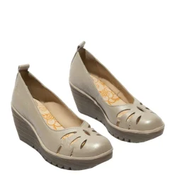 Czółenka damskie Fly London YUBI 480 skórzane srebrny P501480001