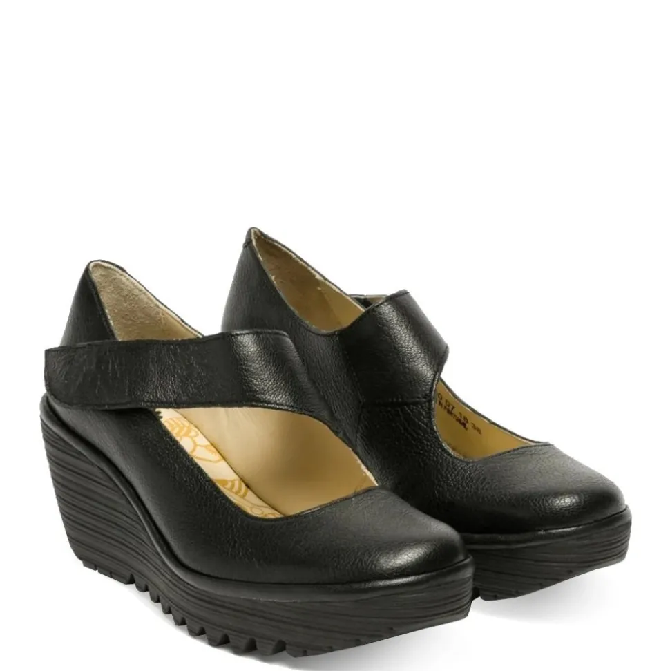Czółenka damskie Fly London YASI 682 skórzane czarny P500682000