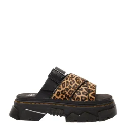 Klapki Dr. Martens MATTISON SLIDE Light Tan Mini Leopard Spot Hair On 41110200