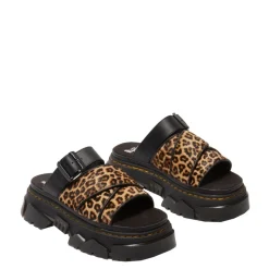 Klapki Dr. Martens MATTISON SLIDE Light Tan Mini Leopard Spot Hair On 41110200