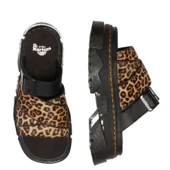Klapki Dr. Martens MATTISON SLIDE Light Tan Mini Leopard Spot Hair On 41110200