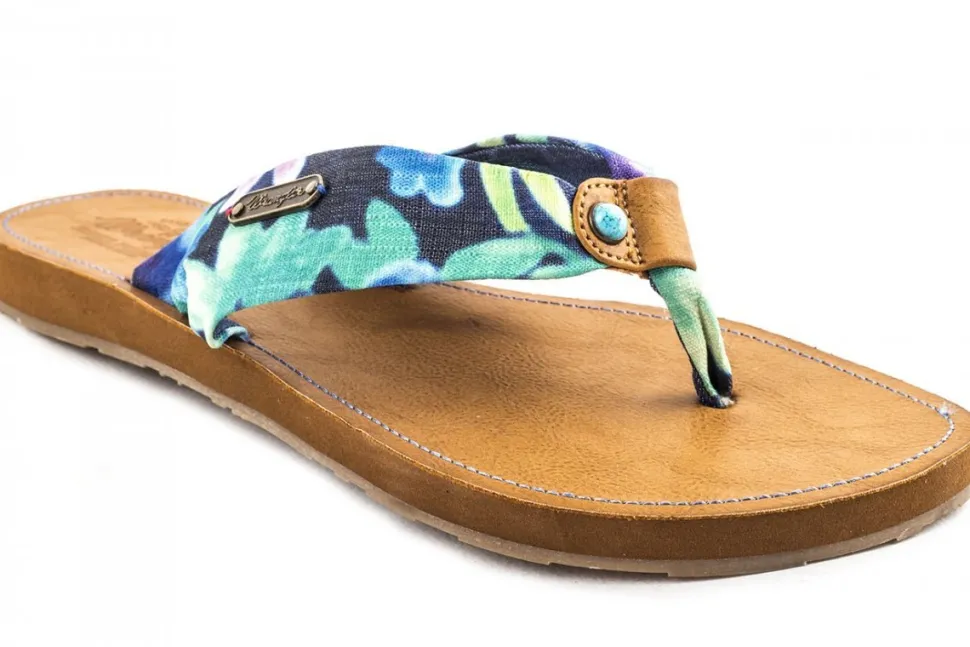 Klapki Wrangler FLIPPY HIPPY Blue Green Flower WL141546-248