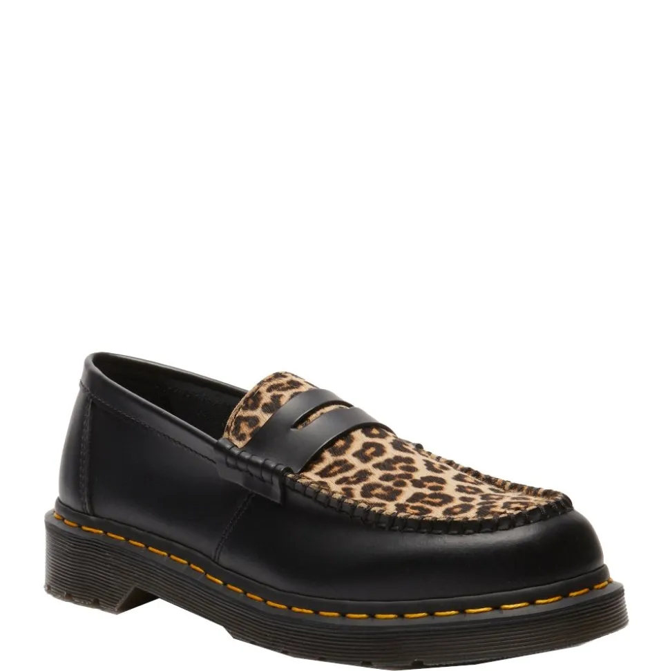 Półbuty Dr. Martens PENTON Black+Light Tan Smooth+Mini Leopard Spot Hair On 41186001