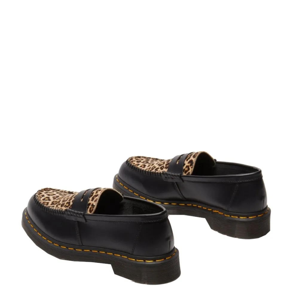 Półbuty Dr. Martens PENTON Black+Light Tan Smooth+Mini Leopard Spot Hair On 41186001