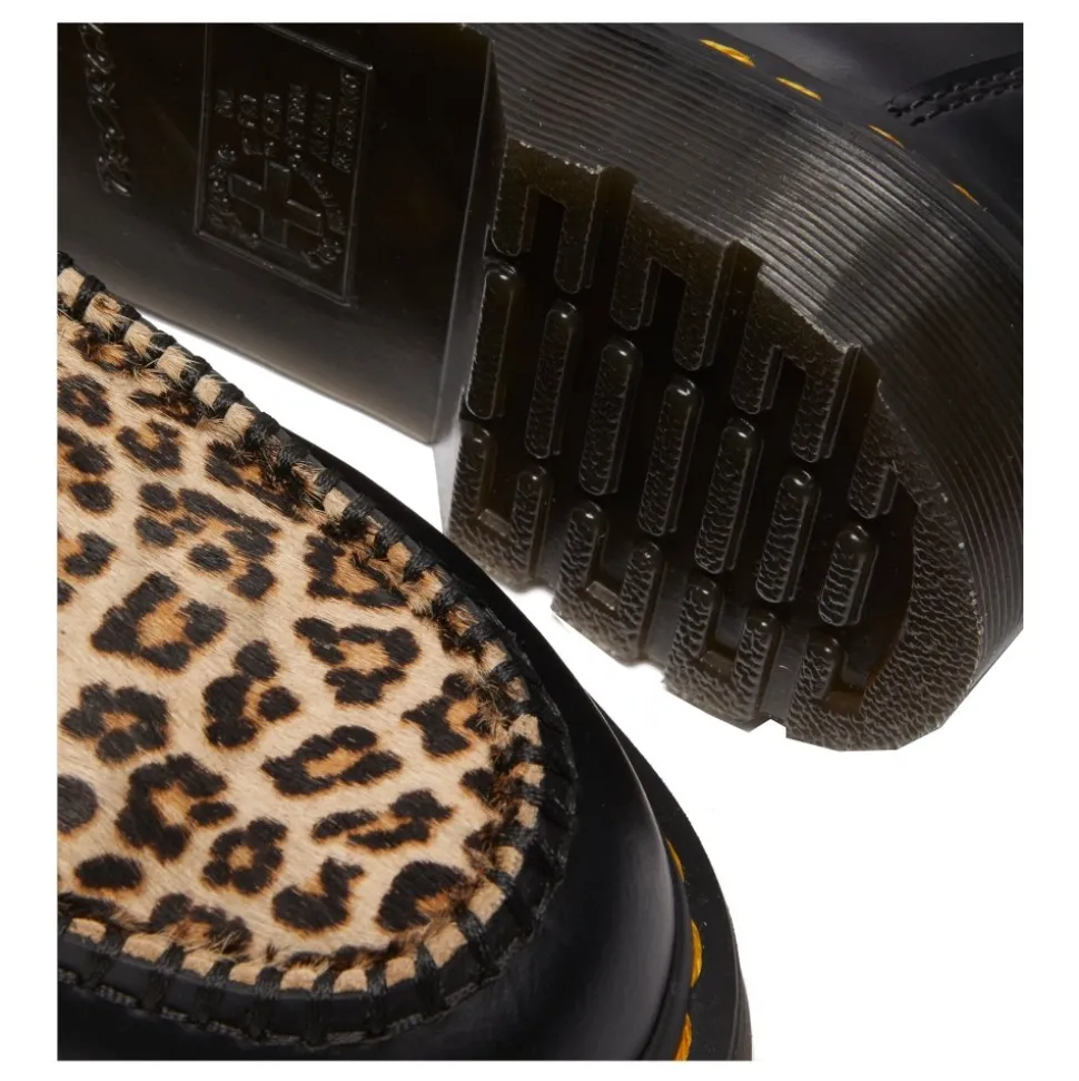 Półbuty Dr. Martens PENTON Black+Light Tan Smooth+Mini Leopard Spot Hair On 41186001