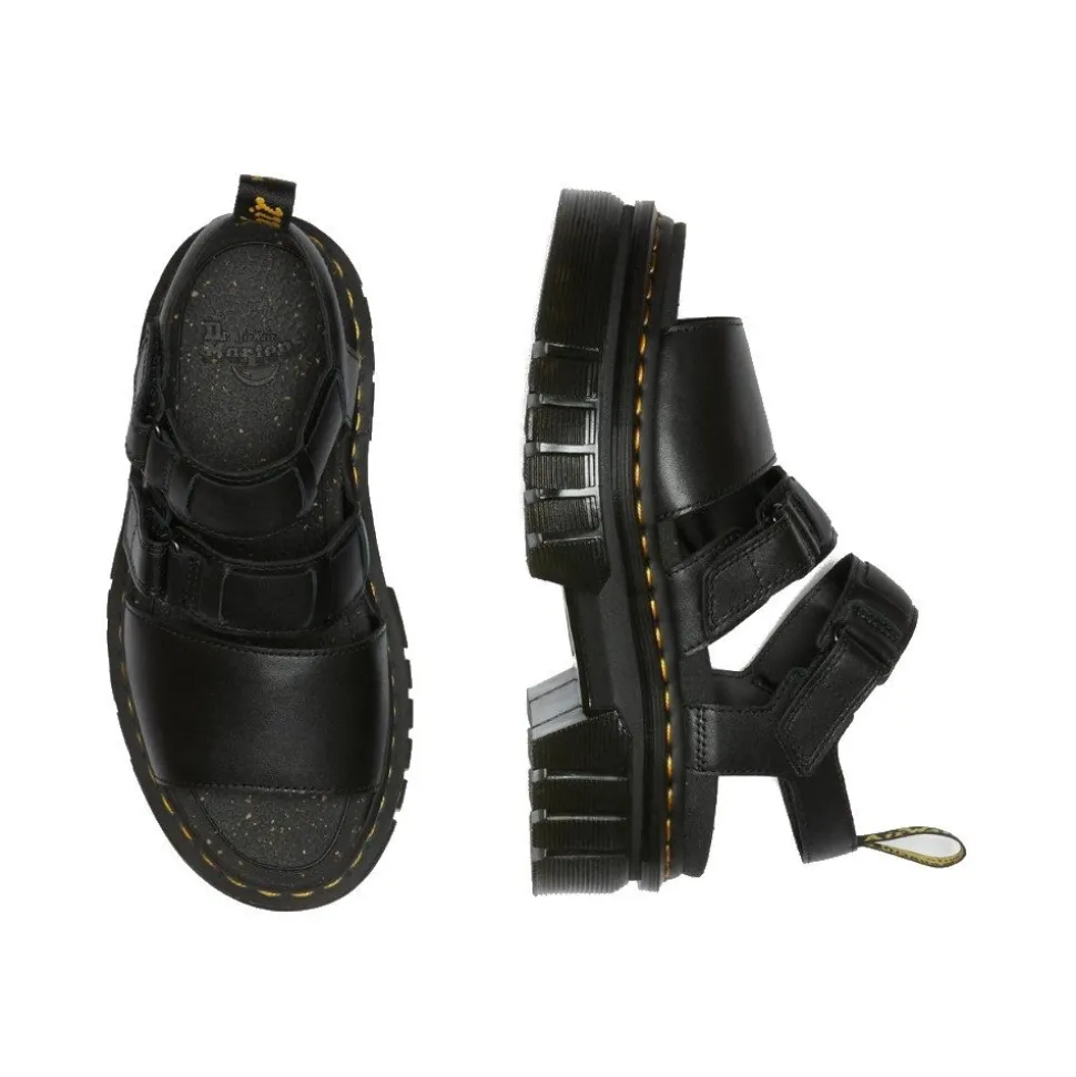 Sandały Dr. Martens RICKI 3-STRAP SANDAL Black Nappa Lux 27405001